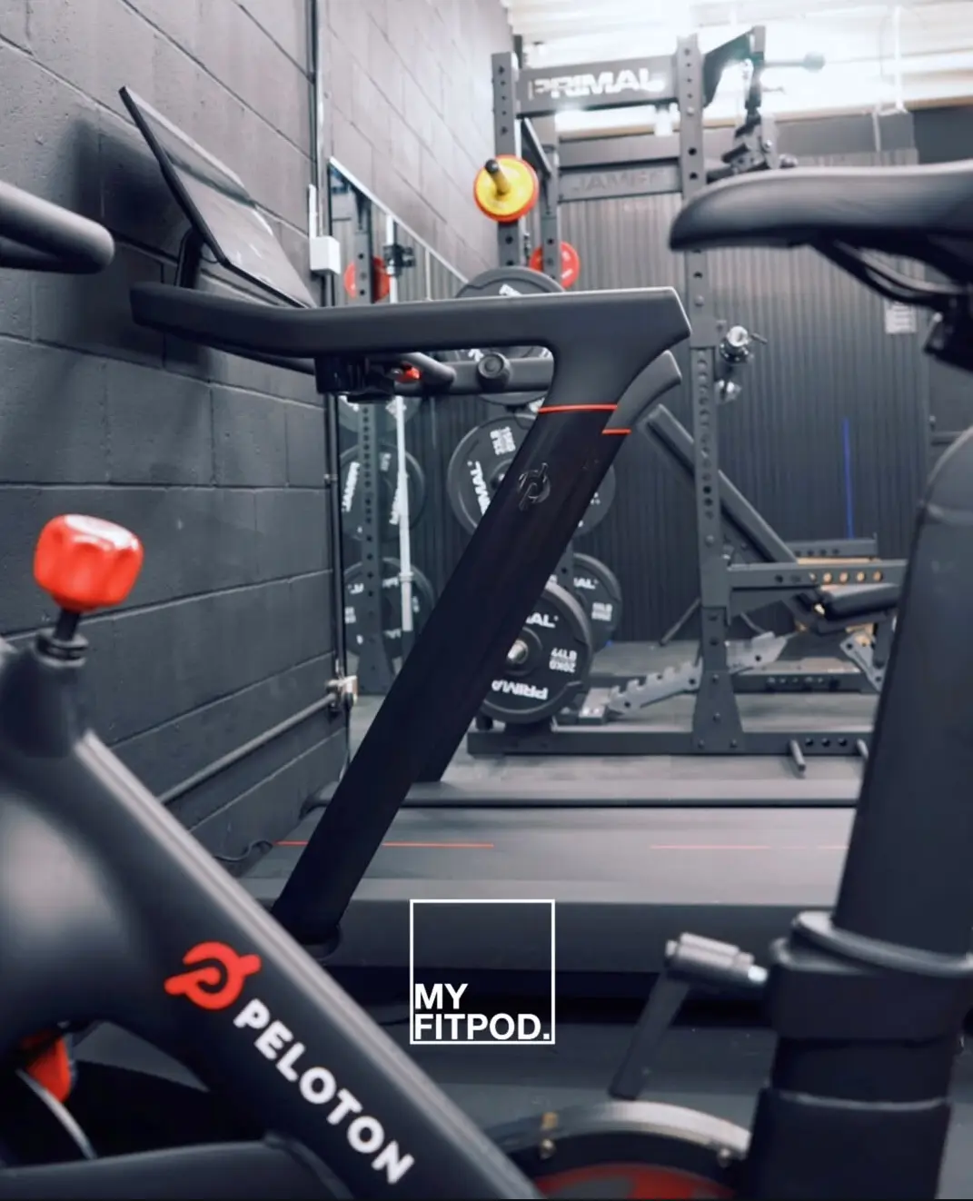 Wide shot of the myfitpod private studio in Milton Keynes, showing overall space and layout.